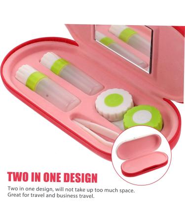 Gatuida Double-Layer Glasses Case - Pink Tinted Sunglasses & Contact Lens Storage Box | Travel-Friendly & Flocked Cloth Design - Buy Online on GoSupps.com