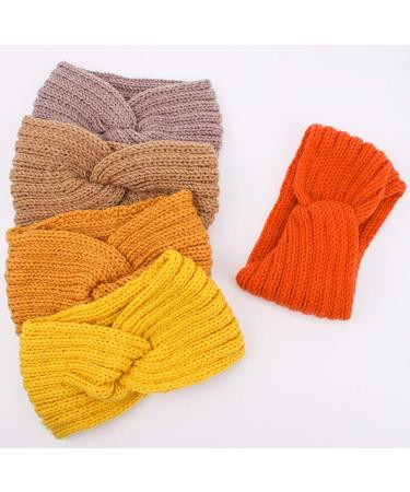 5-Pack Aoprie Knit Wide Headbands for Winter - Orange Ear Warmers for Women and Girls - Buy Online on GoSupps.com