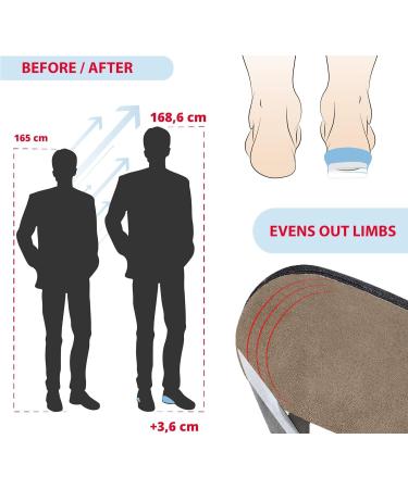 Adjustable Heel Lift Cushions - Height Increase Insoles for Pain Relief & Leg Discrepancies | Men's 10-12 & Women's 11-14 - Buy Online on GoSupps.com