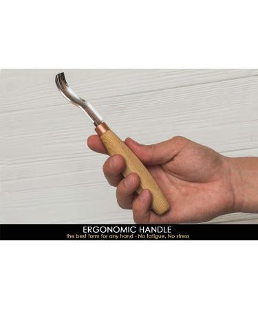 BeaverCraft Wood Carving Bent Gouge K8a/14 0.55 - Spoon Carving Tool for Beginners and Pros - Carbon Steel Blade - Ideal for Adults and Kids - Buy Online on GoSupps.com