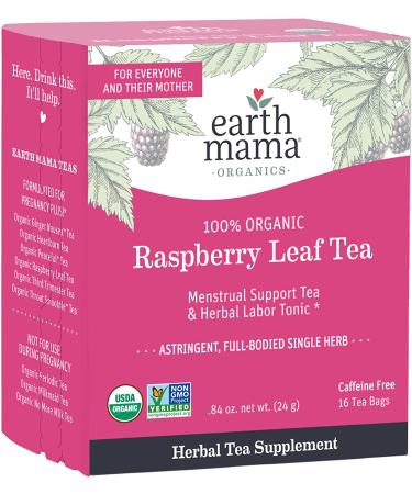Earth Mama Organic Raspberry Leaf Tea Bags | Labor Tonic & Menstrual Support | 48 Tea Bags (16 Count, Pack of 3) - Buy Online on GoSupps.com