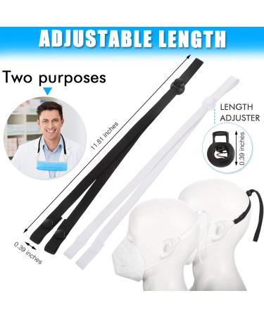 12 Pcs Adjustable Anti-Slip Ear Loop Extension Straps for Dust & Food Workers - Black & White - Buy Online on GoSupps.com