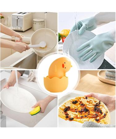 Scrub Brush for Dishes | Duck Shape Cleaning Ball - Pot Scrubber for Cleaning Dishes Pots and Pans Kitchen Sink Cleaning Scrubber for Kitchen Household Yellow - Buy Online on GoSupps.com
