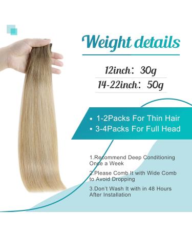FSHINE Balayage Tape-In Hair Extensions | Real Hair 45cm | 20 Pieces #6/27/60 & #6/70 | Gift-Ready Quality - Buy Online on GoSupps.com