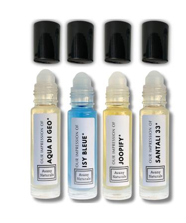 Replicant Cologne For Men - Mini Perfume Set Fragrance Body Oil Sample Cologne for Men Roller Perfume Man Perfume 4 Pc (Manly Set)