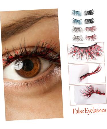 minkissy 3d Stickers 8 Pairs Fake Eyelashes Makeup Eye Stickers Cosplay Party Eyelashes Eye Lashes Extension Tools Thick Cross Eyelashes Puffy Stickers Lash Tool Halloween False Eyelash 3 - Buy Online on GoSupps.com