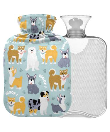 Naanle breeds of dogs heat bottle with reference transparently warm water bottle 1l warm steadel for pain relief hot and cold therapy bed hand feet warmer
