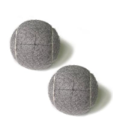 Mxkoso Precut Walker Tennis Balls Heavy Duty Long Lasting Felt Pad Glide Coverings for Chairs Desks Furniture Legs and Floor Protection 2 PCS (Gray)