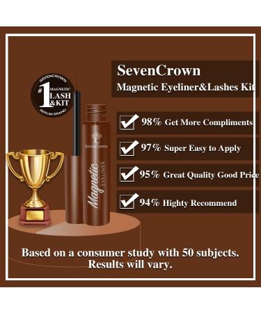 Magnetic Eyelashes with Eyeliner Kit - 10 Pairs Natural 3D Reusable Lashes Long Lasting & Easy Application with Brown Liner - Shop Now - Buy Online on GoSupps.com
