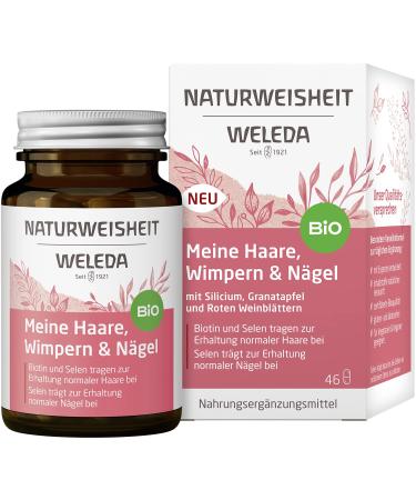WELEDA natural wisdom My hair eyelash & nails - organic dietary supplement with biotin selenium silicon & pomegranate for beautiful hair & healthy fingernails (46 capsules lactose -free gluten -free vegan) 1