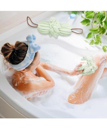 Toplive Bath Shower Loofah Sponge 2Pcs Set - Exfoliating Back Scrubber for Men and Women, Navy+Green - Buy Online on GoSupps.com