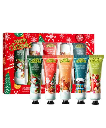 Lot de 5 cr mes pour les mains - dition de No l - Coffret cadeau pour femme - Cr me nourrissante pour les mains - Cadeau d'anniversaire et de f te des m res