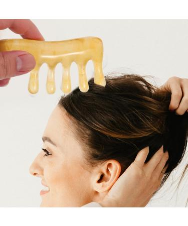 Beaupretty 2-in-1 Harz Gua Sha Massage Comb | Deep Scalp Massager Brush & Jade Scratching Board - 10.00x5.60cm Khaki | International Shipping Available - Buy Online on GoSupps.com