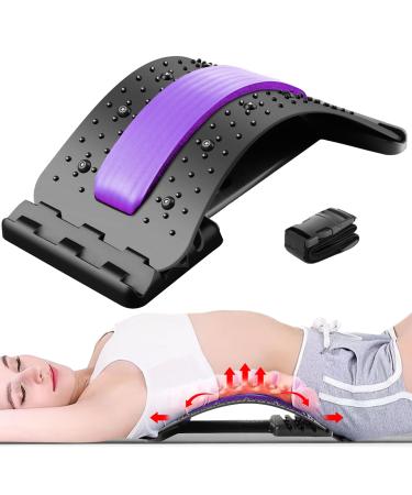 Back Stretcher For Lower Back 2024 Lower Back Stretcher 4-Level Adjustable Back Cracker for Lower Back (Purple)