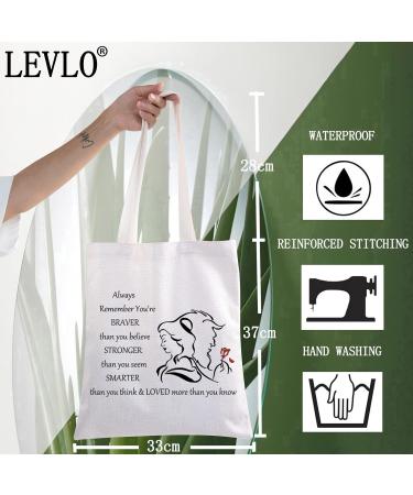 LEVLO Beauty Story Zippered Cosmetic Bag - Inspirational 'You Are Braver Stronger Smarter' Tote for Beauty Enthusiasts - International Shipping Available - Buy Online on GoSupps.com