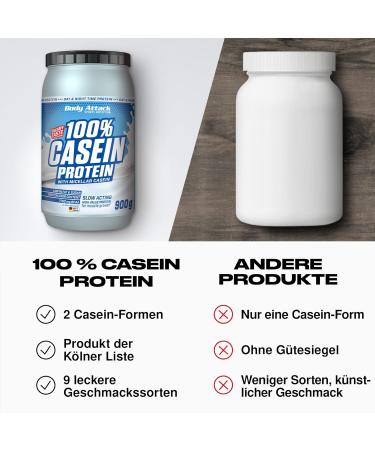 Body Attack 100% Casein Protein - Chocolate Cream 900g | Low Sugar Muscle Building Powder for Athletes | Rich in Essential Amino Acids - Buy Online on GoSupps.com