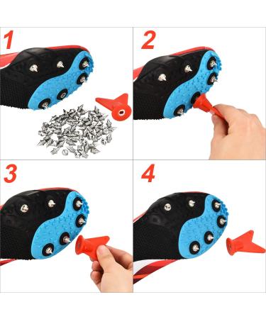 Hotop 32pc Steel Track Shoe Spikes & Wrench Set - 1/2Inch, 1/4Inch, 3/8Inch, White - Sports Running Replacement Spikes - Buy Online on GoSupps.com