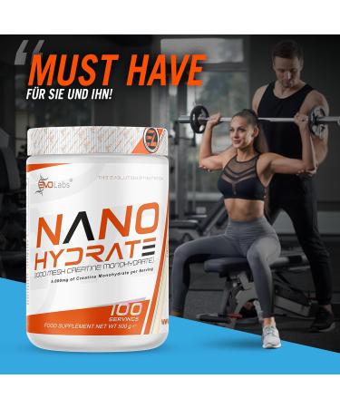 Evolabs Monohydrate Creatine Powder - Ultra-Fine 1000 Mesh Max Solubility & Enhanced Training Intensity | 500g International Shipping - Buy Online on GoSupps.com