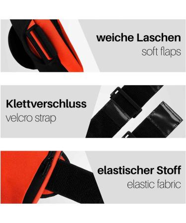 Moex Cell Phone Bag for Samsung Galaxy Z Flip 5 - Neoprene Arm Band Holder for Running & Sports - Orange Running Bracelet with 2 Compartments - Buy Online on GoSupps.com
