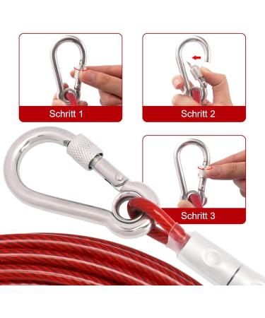 Durable 9M Red Tie-Out Leash for Dogs | Adjustable Yard Leash - Ideal for Large and Small Dogs | Shop Internationally! - Buy Online on GoSupps.com