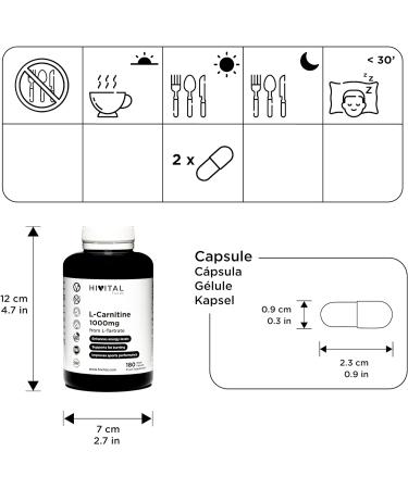 L-Carnitin 1000 mg - 180 Vegan Capsules for Weight Loss Fat Burning & Enhanced Energy | Boost Endurance & Sports Performance - Buy Online on GoSupps.com