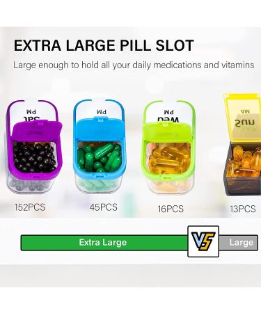 Odaro Extra Large Weekly Pill Organizer - 2 Times a Day AM PM Pill Box for Elderly, Arthritic Patients, and Kids - Buy Online on GoSupps.com