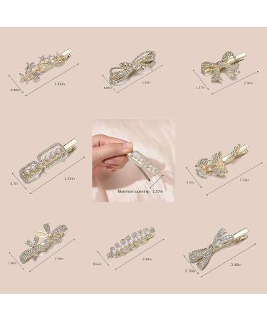 8 Pcs Rhinestone Alligator Hair Clips for Girls and Women - Pearl Crystal Hair Pins for Wedding - White - Buy Online on GoSupps.com