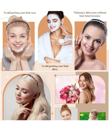 Zig Zag Plastic Headbands for Women & Men - Wash Face Makeup Skincare - Hair Bands with Teeth - Hair Clips Holder in Black and Brown - Buy Online on GoSupps.com