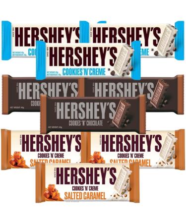 Hershey's Cookies & Chocolate Bar 40g x3 with Cookies 'N' Creme Salted Caramel 90g x3 & Cookies 'N' Creme Bars 40g x3 (9 Pack Mixed Bundle)