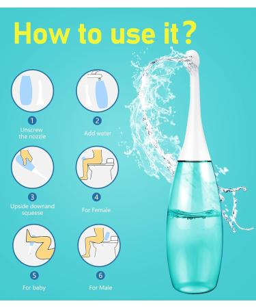 Portable Bidet & Intimate Shower - 450ml Po Shower with Replacement Nozzle & Storage Bag | Ideal for Travel & Postpartum Care - Buy Online on GoSupps.com