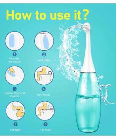 Buy Peri Bottle Postpartum 400ml - Portable Vaginal Cleansing Tool in Green | Travel Toilet Seat for Postpartum Care & Hygiene - Buy Online on GoSupps.com