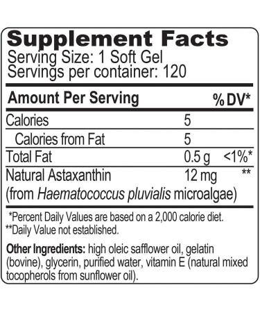 Nutrex Hawaii BioAstin Hawaiian Astaxanthin 12mg - 120 Count | Powerful Antioxidant Supplement - Buy Online on GoSupps.com