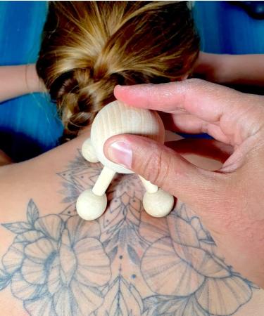 Ostento Massager Wood | Massage Roller for Back Neck Shoulders and More | Maderotherapy & Wood Therapy - European Quality - Buy Online on GoSupps.com