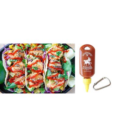 Sriracha Mini Hot Sauce Refillable Keychain Bottle - 1.7oz (1-Pack) | Portable Spice On-The-Go | Sauce Not Included - Buy Online on GoSupps.com