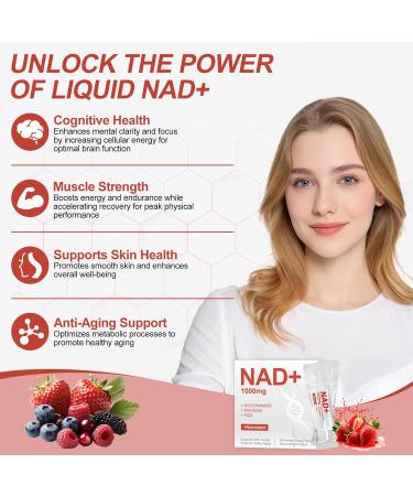 NAD+ Liquid Supplement 1000mg, Premium Nicotinamide Riboside & Resveratrol with PQQ, Advanced NAD Supplement for Men & Women, Natural NAD+ Stick for Anti-Aging, Energy, Focus, Berry Flavor 30 Packs - Buy Online on GoSupps.com