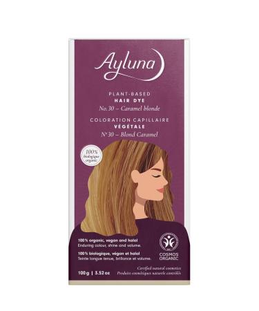 Ayluna Plant Hair Color 30 Caramel Blonde - Vegan Ammonia-Free 100% Gray Coverage Long-Lasting Shine & Volume - 100g Pack - Buy Online on GoSupps.com