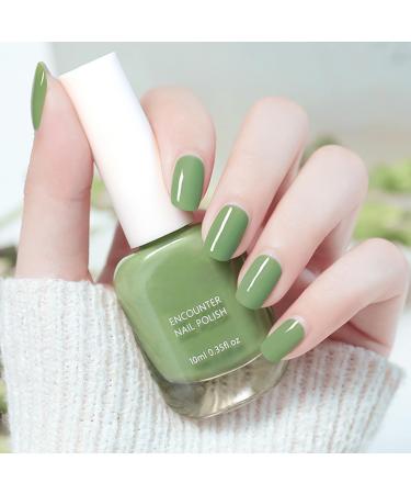 Green Nail Polish Nail Varnish Long Lasting Matcha Green Nail Varnish Water-based Quick Dry Summer Nail Gel Chip Resistant Colored Nail Polish for DIY Nail Art No Need Cure