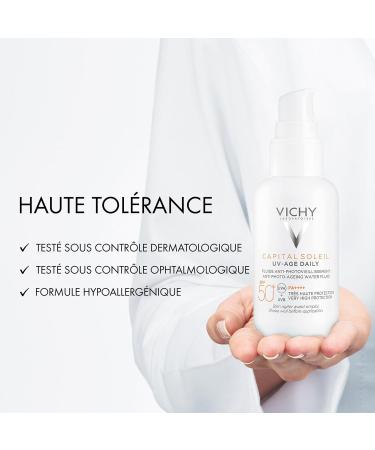 Vichy Capital Soleil Tinted Anti-Photoaging Fluid SPF50+ Protection & Anti-Aging Enriched with Peptides & Niacinamide For All Skin Types 40 ml - Buy Online on GoSupps.com