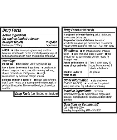 HealthA2Z Mucus Relief | Guaifenesin 1200 mg | 50 Tablets | 12 Hour | Expectorant | Relieves Chest Congestion | Thins and Loosens Mucus (50 Tablets) - Buy Online on GoSupps.com