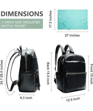 MISS FONG Leather Baby Changing Bag with Mat - Black - Buy Online on GoSupps.com