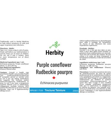 Echinacea (Purple Cone Flower) Herbal Tincture Liquid Extract Natural Medicine Remedies Herb Formula Drops Non-GMO Vegan Gluten Free No Fillers (Echinacea purpurea) (250mL 8.5oz) 250 ml (Pack of 1) - Buy Online on GoSupps.com