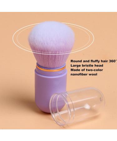 Veeteah Retractable Blush Brush Compact Powder Brush | Retractable Travel Powder Blush Brush Soft Bristles for Daily Use for Travel purple - Buy Online on GoSupps.com