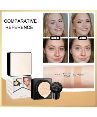 Ursoulney Air Cushion CC Cream - Long-Lasting Brightening Mushroom Head BB Cream Foundation for Face Makeup, Moisturizing Full Coverage Self Adjusting Concealer for Even Skin Tone (Natural, 1 PCS) - Buy Online on GoSupps.com