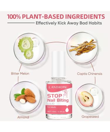 Anti Nail Biting Polish Quick Drying Stop Nail Biting Nail Biting Prevention for Adults Clear Anti Nail Biting Nail Polish Stop Biting Nails Nail Care Bitter Taste Safe Natural Plant Extract - Buy Online on GoSupps.com