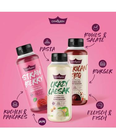 Gymqueen Mamma Mia Zero Sauce 3x265ml - Low-Calorie Fat-Free Sugar-Free Curry Ketchup for Salads & Dishes - Vegetarian & Lactose-Free - Buy Online on GoSupps.com