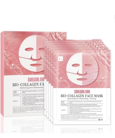 WANJADE 5 Pieces Korean Organic Collagen Real Deep Mask Collagen Mask Overnight AntiAging Collagen Facial Mask Collagen Reverse Film Volume Peeloff Mask Soluble Collagen Supplement