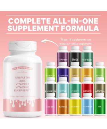 ACADEMICIAN Zinc Supplements Quercetin with Bromelain Vitamin C Vitamin D Supplement Black Elderberry Capsules for Men and Women with Artemisinin Sea Moss Echinacea - 120 Count - Buy Online on GoSupps.com