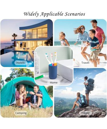 Travel Toothbrush 4 Pack - Mini Soft Folding Toothbrush Set with Case | Portable Travel Size for Camping Hiking & School - Green Blue Orange Pink - Buy Online on GoSupps.com