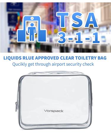 Vorspack Clear Toiletry Bags 4 Pack - TSA Approved Quart Size Toiletry Bag Set for Men and Women, Grey - Zipper Closure, Clear Makeup Bags for Travel - Buy Online on GoSupps.com