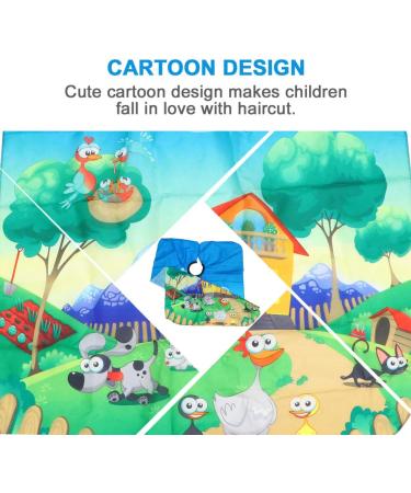 Solustre Blue Animal Cartoon Hairdresser Apron - Cute Baby Haircut Barber Cape for Home Salon & Professional Use - Buy Online on GoSupps.com